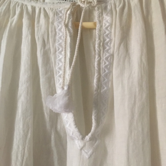 TOMORROWLAND Japan White Cotton Embroidered Peasant Blouse 38 S/M - Picture 4 of 7